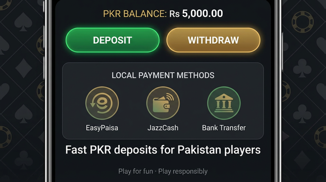 Deposit and withdrawal screen with PKR methods - 6